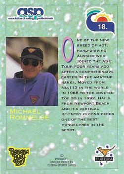 1993 Futera Hot Surf #18 Michael Rommelse Back